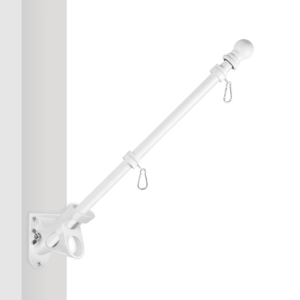 Rotating Flagpole Kit - Flagpole with Rotating Clips & Bracket